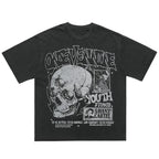 Vintage Skull Washed Oversized T-Shirt — fabric close-up