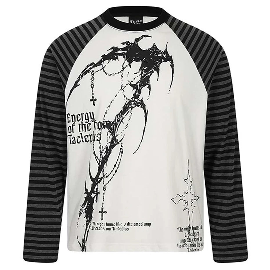 Goth Oversized Long Sleeve Tee — styling shot
