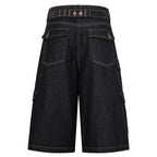 Y2K Car Loose Denim Shorts — front view