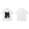Shadow Graphic Loose T-Shirt — fabric close-up