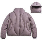 White Padded Puffer Jacket — front view