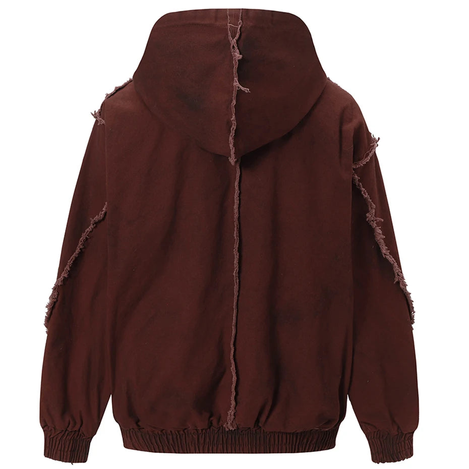 Vintage Hooded Oversized Jacket — front view