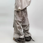 Vintage Denim Baggy Ripped Jeans — back view
