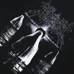 Vintage Black Ghost Graphic Hoodie — back view