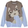Y2K Cat Graphic Knit Oversized Sweater — styling shot