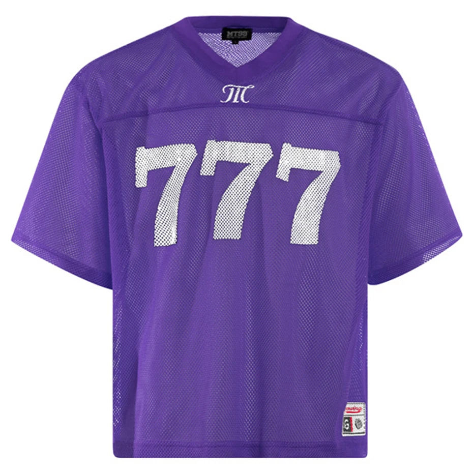 Vintage Graphic Mesh Baggy Jersey — back view