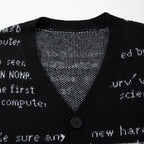 Vintage Letter Car Knit Oversized Sweater — back view