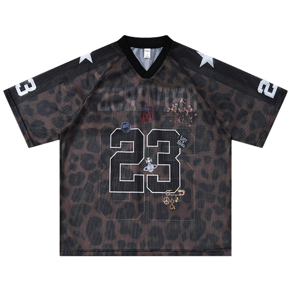 Y2K Leopard Graphic Oversized T-Shirt — styling shot