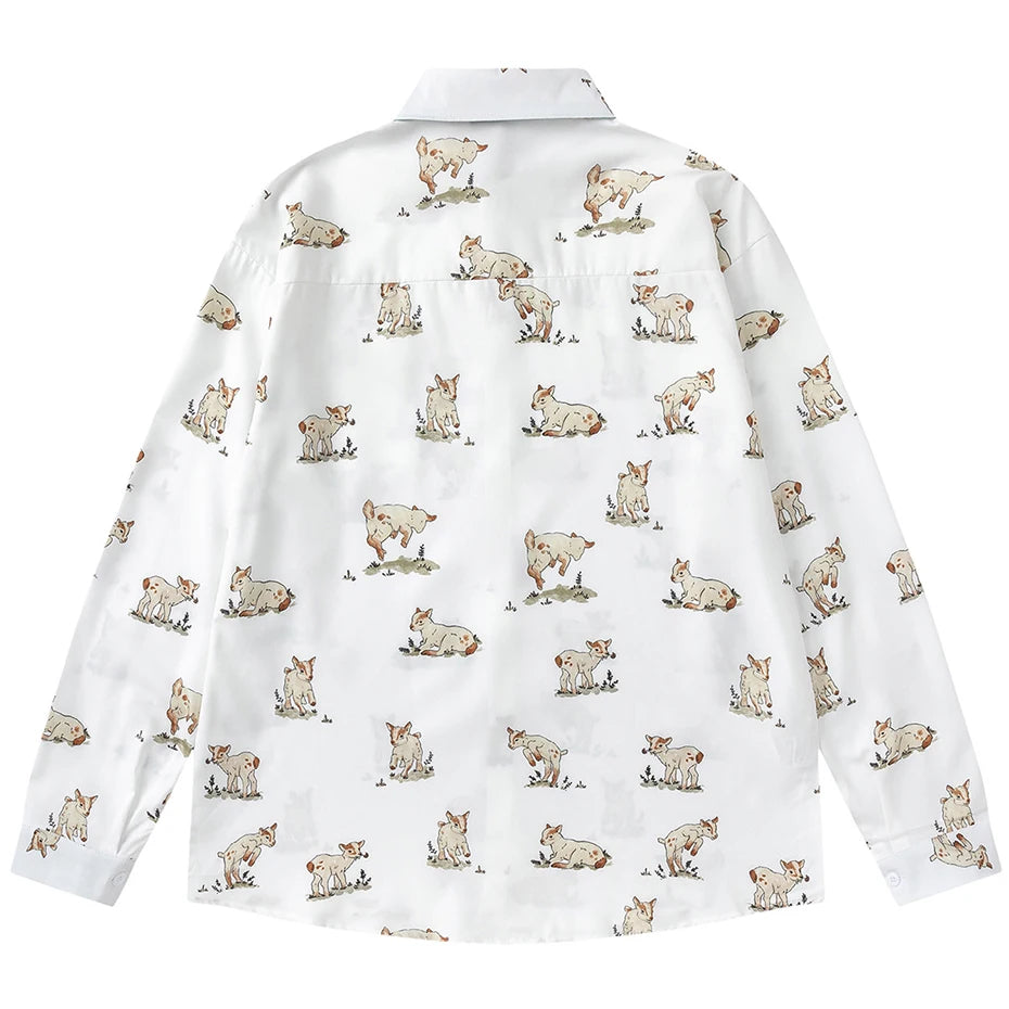 Goat Graphic Loose Shirt — front view