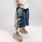 Rivet Vintage Loose Denim Shorts — detail shot