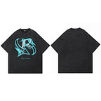 Vintage Black Letter Graphic Oversized T-Shirt — styling shot