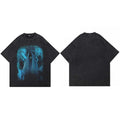 Y2K Black Devil Washed T-Shirt — detail shot