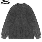 Vintage Black Faded Knit Sweater — back view