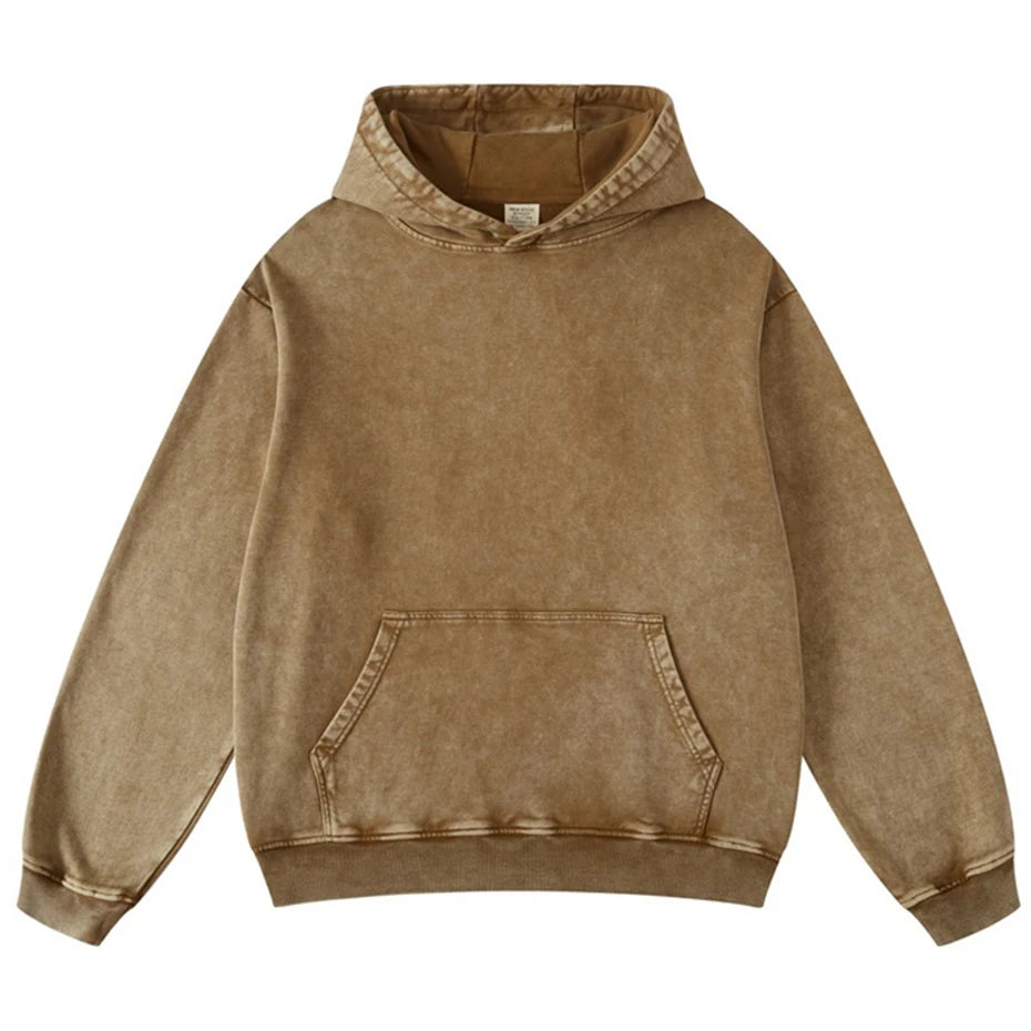 Vintage Print Oversized Hoodie — flat lay
