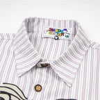 Bow Vintage Cat Graphic Oversized Shirt — back view
