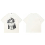 White Baby Cat Graphic T-Shirt — styling shot