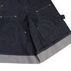 Loose Vintage Blue Wide Leg Denim Shorts — fabric close-up