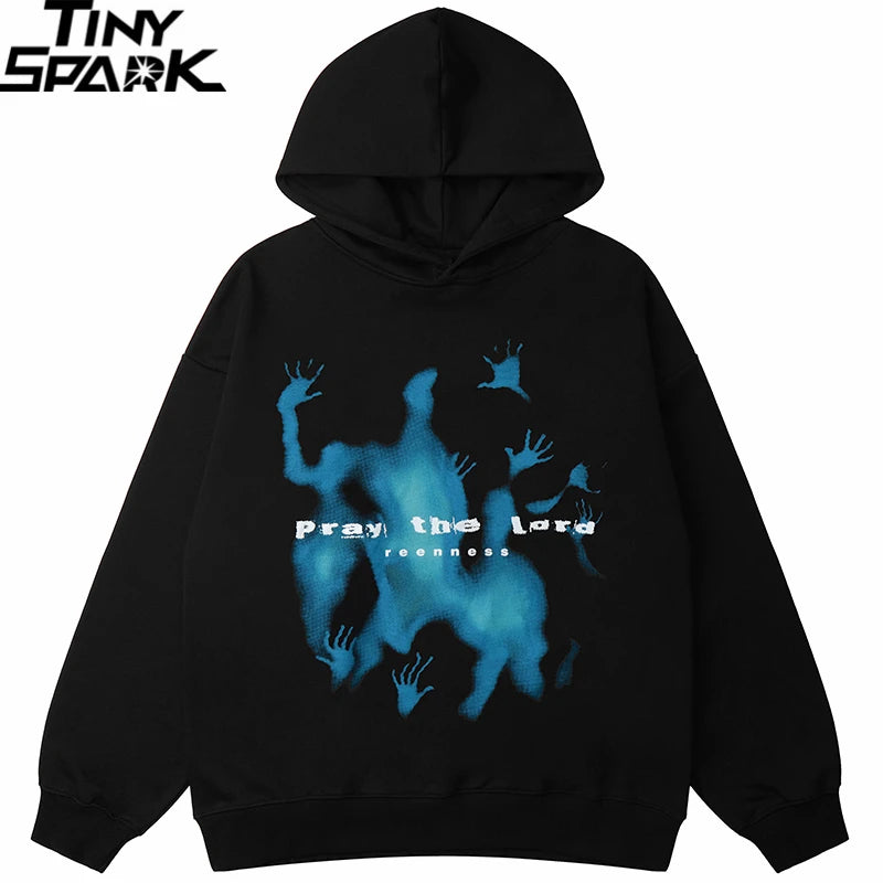 Black Shadow Graphic Hoodie — front view