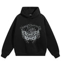 Vintage Retro Graphic Hoodie — fabric close-up