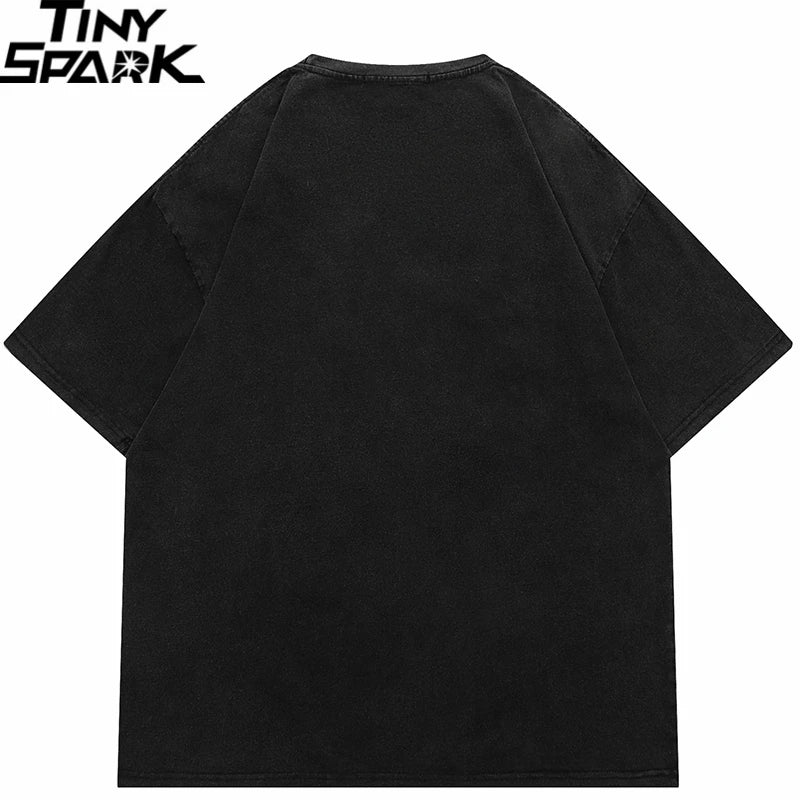 Retro Shadow Butterfly Washed T-Shirt — back view
