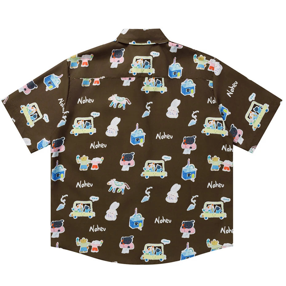 Shirts Cartoon Graphic Loose Shirt — detail shot
