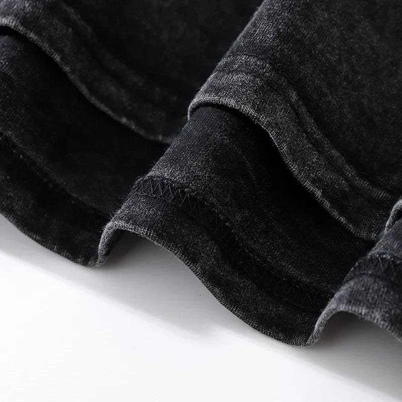 Vintage Black Bear Washed Oversized T-Shirt — fabric close-up