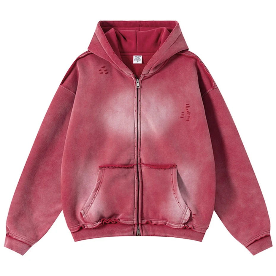 Vintage Ripped Oversized Jacket — close-up