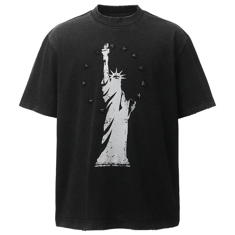 Vintage Star Graphic Oversized T-Shirt — back view