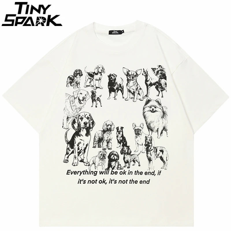 Dog White Graphic T-Shirt — front view