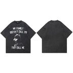 Retro Black Doberman Dog Washed T-Shirt — fabric close-up