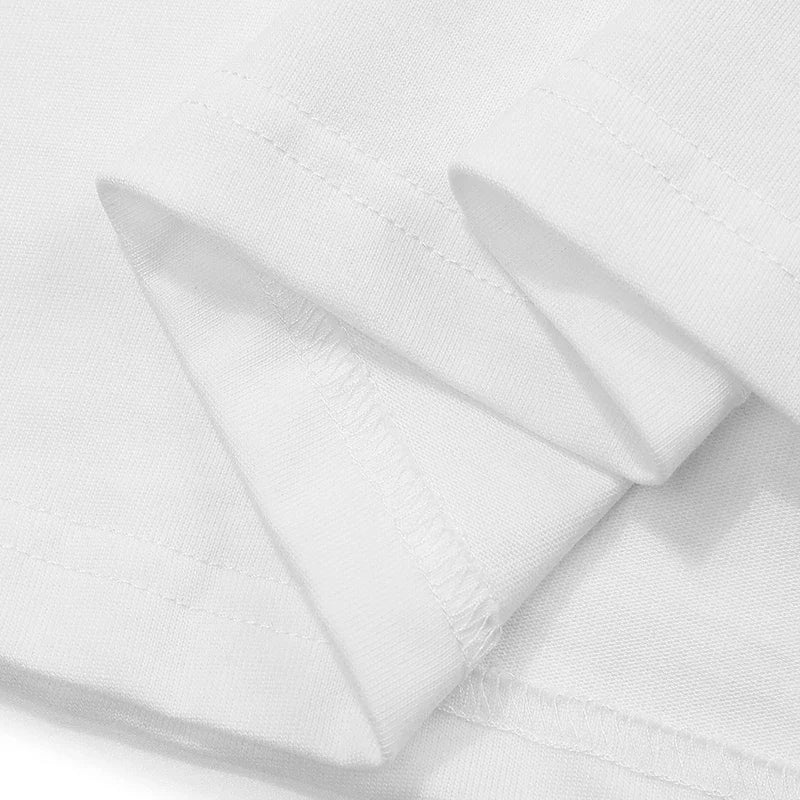 Y2K White Star Graphic T-Shirt — fit shot