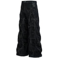 Black Pleated Denim Baggy Jeans — styling shot