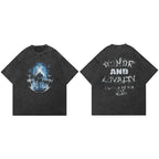 Warrior Retro Black Washed T-Shirt — side view