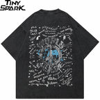 Graphic Vintage Black Eye Graffiti Washed T-Shirt — back view
