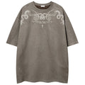 Shirts Vintage Graphic Suede Oversized T-Shirt — fabric close-up