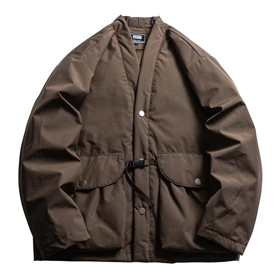 White Padded Oversized Puffer Jacket — front view