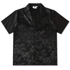 Flower Graphic Loose Shirt — fabric close-up