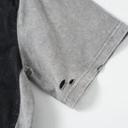 Y2K Patchwork Oversized T-Shirt — fabric close-up