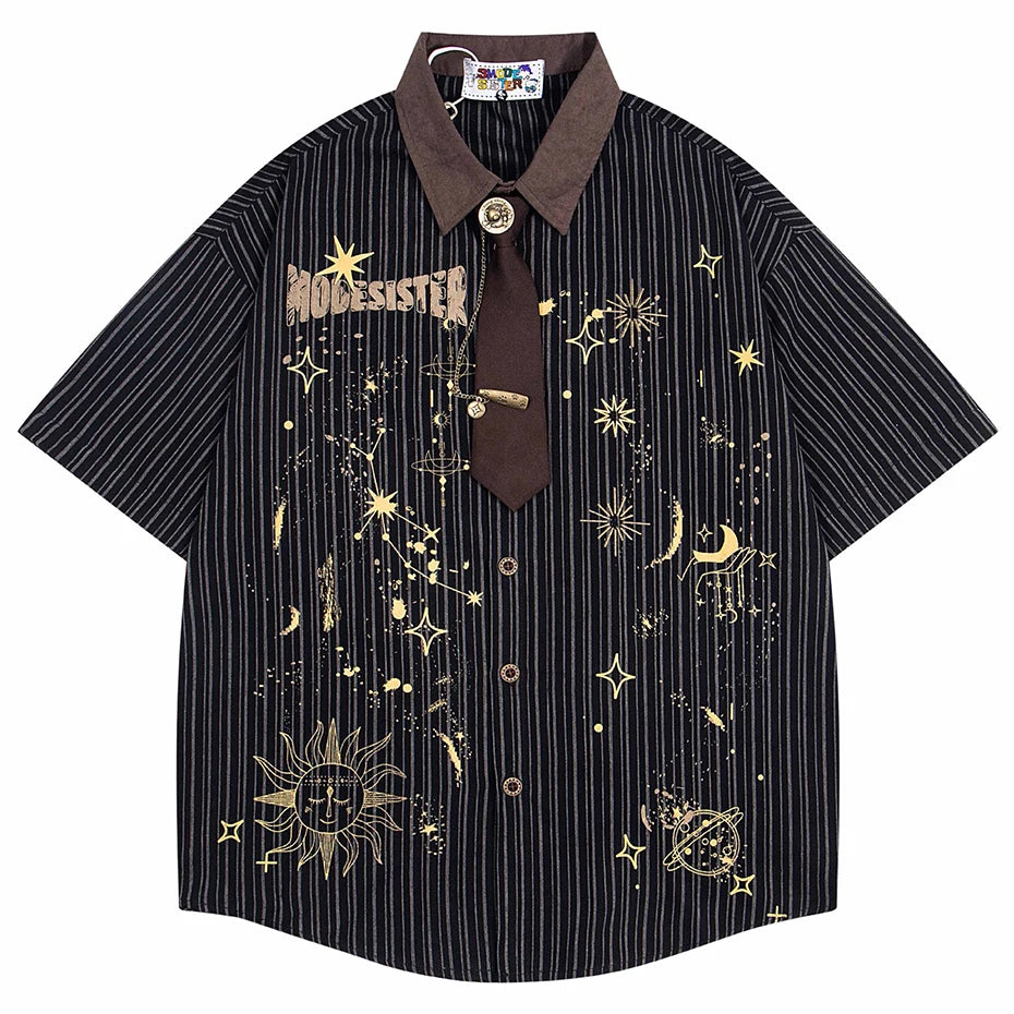 Tie Vintage Loose Shirt — styling shot