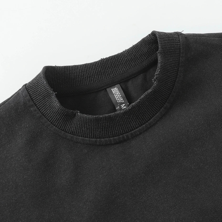 Vintage Camouflage Patchwork Long Sleeve Tee — back view