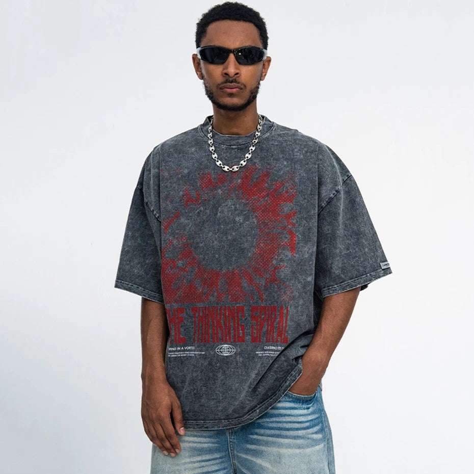 Vintage Y2K Graphic Oversized T-Shirt — fit shot