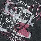 Eye Graffiti Vintage Washed Black T-Shirt — front view
