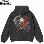Black Mask Skull Graphic Hoodie — front view