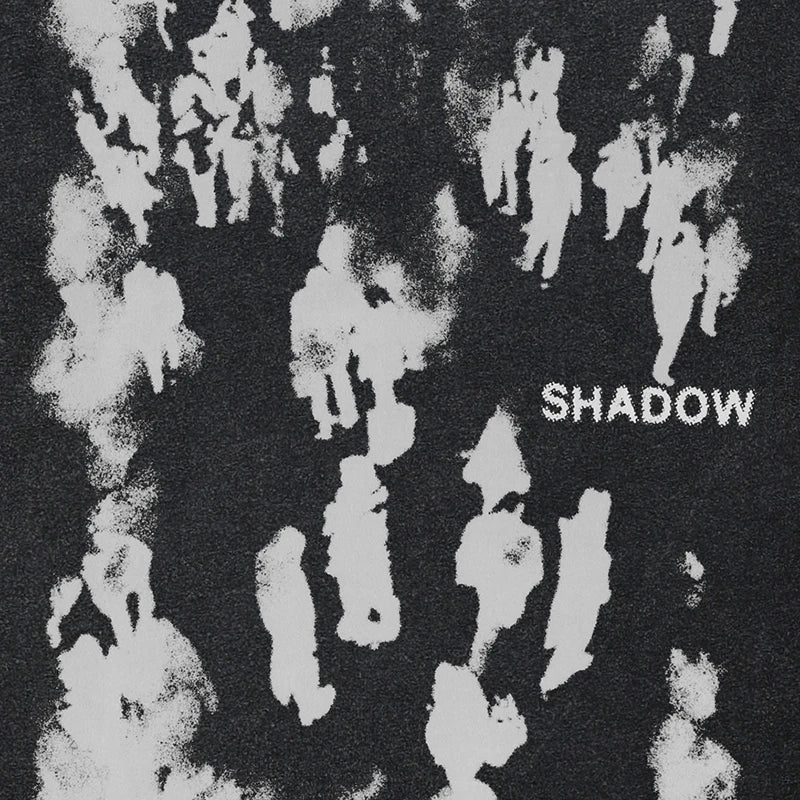 Retro Black Human Shadow Washed T-Shirt — detail shot