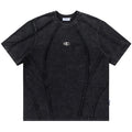 Punk Black Patchwork Oversized T-Shirt — styling shot