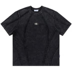 Punk Black Patchwork Oversized T-Shirt — styling shot