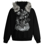 Fur Oversized Hoodie — back view