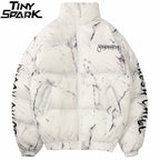 Bear Print Puffer Jacket — fit shot