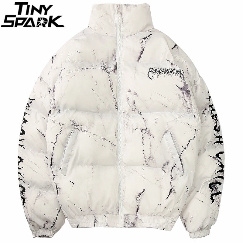 Bear Print Puffer Jacket — fit shot