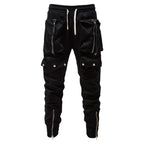 Punk Black Zip Cargo Pants — detail shot